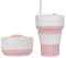 Vaso de viaje plegable con tapa y pajita, taza de silicona sin BPA, inodoro, respetuoso con el medio ambiente, vaso plegable, vaso telescópico, taza de camping, taza de café, resistente al calor