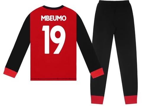Manchester United FC Boys Mbeumo 19 Long Pyjamas Red 7-8 Years