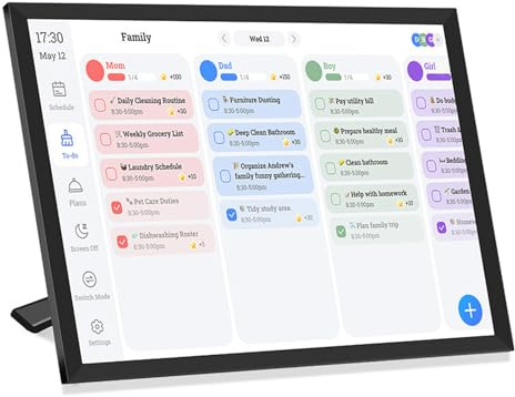 Gugxiom 10.1 Zoll Digitaler Kalender -Aufgabediagramm, Interaktiver Touchscreen, Smart Family Planner, Hearth Display Desk Digitalkalender Nahtlose Planung