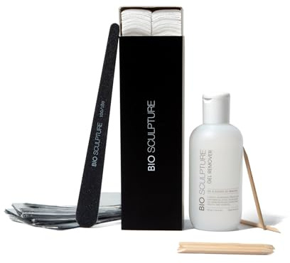 Bio Sculpture Gel Removal Kit – Professional Gel Nail Removal Set with Foils, Cotton Squares, Gel Remover, File & Orange Sticks – Safe, Gentle & Easy At-Home Use