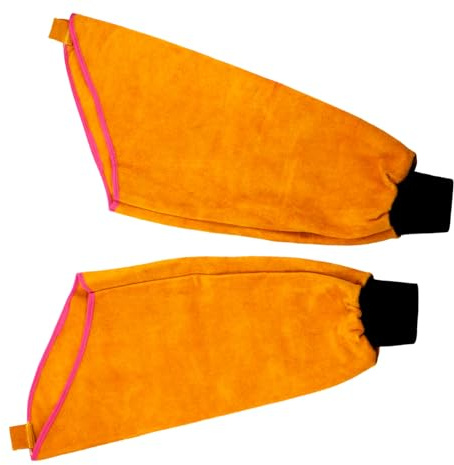 DOITOOL Manguitos de Soldadura de Cuero Grueso Resistentes Protección Térmica para Brazo Forro Interior para Uso Prolongado Trabajos de Soldadura Color Aleatorio Color Aleatorio