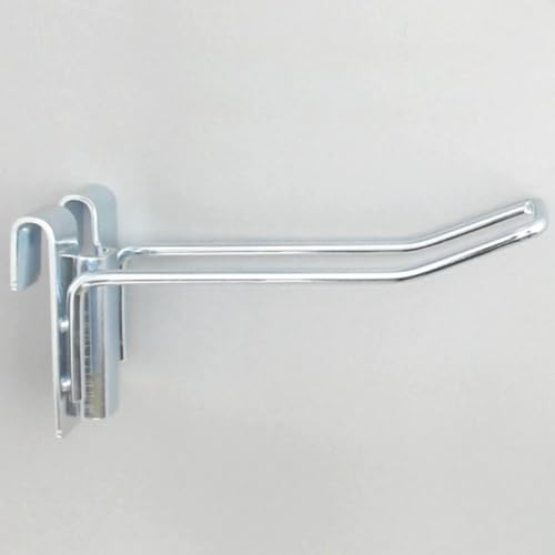 gebar – Gitterhaken, Doppelhaken, Einzelhaken für Gitterwand, Gitter bis 6mm und Maschenweite bis 75x75 mm (10 Stück Doppelhaken mit Platte, Länge 200 mm)