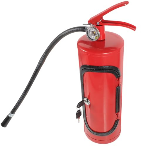 PACKOVE Scatola per Vino Estintore in Metallo Grande, Contenitore di Stoccaggio Whisky e Vino Rosso, Regalo Vigili del Fuoco per Decorazione Casa e Aperitivi
