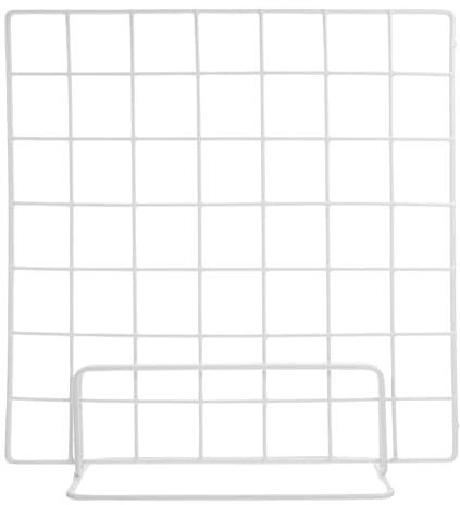 UPKOCH Expositor 2 Piezas de Hierro Blanco en Cuadrícula de Diseño Multifuncional y Estructura de Rejilla para Escritorio y de Mercado