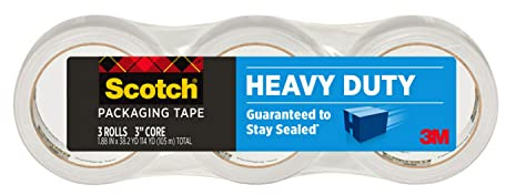 Scotch Heavy Duty Shipping Packaging Tape, 1.88 Inches x 38.2 Yards, 3 Rolls (3850-S3)
