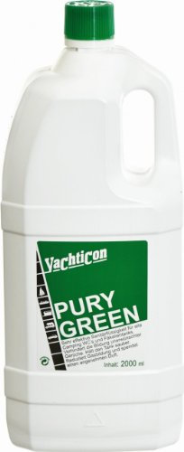 Yachticon Pury Green 2 Liter – Sanitärflüssigkeit für Campingtoiletten & Fäkalientanks, verhindert Gerüche, zersetzt Fäkalien & Papier, Tankpflege für Wohnmobil & Boot