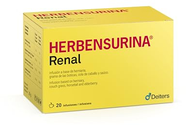 DEITERS - Herbensurina 20 Infusiones, en Polvo, Tratamiento Cálculos Renales, Sobres para Prevención, para Riñones Limpios, a Base de Planta Rompe-piedras, Natural