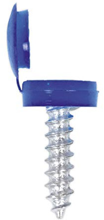 Sealey Npbu50 Number Plate Screw & Flip Cap ?4.2 X 19Mm Blue Pack of 50
