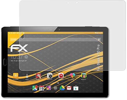 atFoliX Panzerfolie kompatibel mit Onda V10 Pro Schutzfolie, entspiegelnde und stoßdämpfende FX Folie (2X)