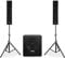 Vonyx VX880BT - Mobile PA Anlage Komplettset 2.1, Aktive Lautsprecher Boxen, 800 Watt DJ Boxen Set mit Stativen, MIC, Bluetooth, USB, SD, MP3 - PA Lautsprecher Aktiv Boxen, Musik Anlage - Schwarz