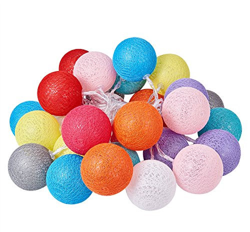 XianghuangTechnology Cotton Ball Lights LED Fairy Lights Battery Powered String Lights for Wedding Garden Decoration (30 Lights,480cm)