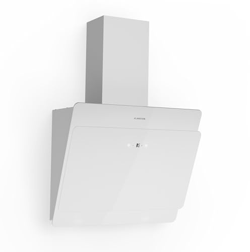 Klarstein Cooker Hood, Extractor Fan for Kitchen w/Dishwasher Safe Aluminium Grease Filter, 607m³/h Airflow, LEDs, Touch Controls Cooker Hoods, Wall Mount Steel Fan Vent Hoods, Kitchen Extractor Fan