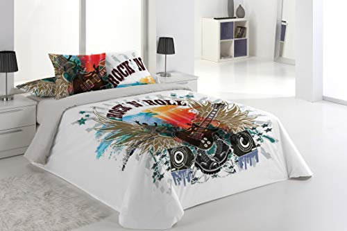 The Tintorer Rock 2 Piece Duvet Cover Set (Includes: Duvet Cover + Pillow Case + Decorative Cushion Gift) Cama 105 cm.