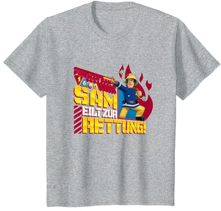Fireman Sam Kinder T-Shirt, Rettung, Blau, M