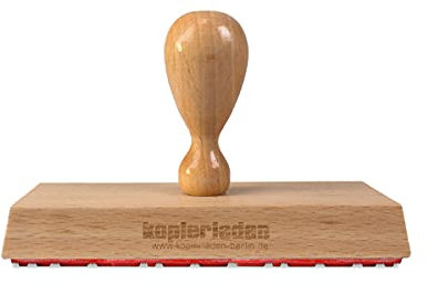 Holzstempel mit großer Stempelplatte mit individuellem Stempeltext, 12 x 5 cm, für Adressen oder Logos - Adressstempel, Textstempel, Bürostempel
