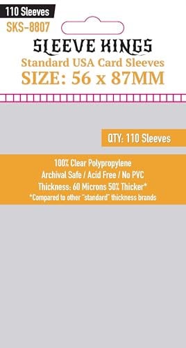Sleeve Kings Standard USA Card Sleeves (56x87mm) - 110 Pack, 60 Microns,Yellow
