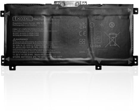 11.55V 55.8Wh LK03XL Batterie d'ordinateur Portable Compatible pour HP Envy X360 15-BP000 15M-BP000 15M-BQ1XX TPN-W127 TPN-W128 Series Notebook 916368-541 916814-855 HSTNN-UB71
