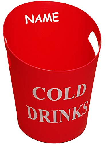 alles-meine.de GmbH großer XL - Eiseimer/Getränkekühler - Cold Drinks - ROT - 33 cm - 9 Liter - inkl. Name - aus Kunststoff/Plastik - Sektkühler - Flaschenkühler - Weinkühler..