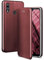 ONEFLOW Business Case für Huawei P20 Lite Handyhülle klappbar mit Standfunktion, Klapphülle Flipcase Cover Dünn, PU Leder Hülle mit Kartenfach, 360 Grad Schutzhülle, Weinrot