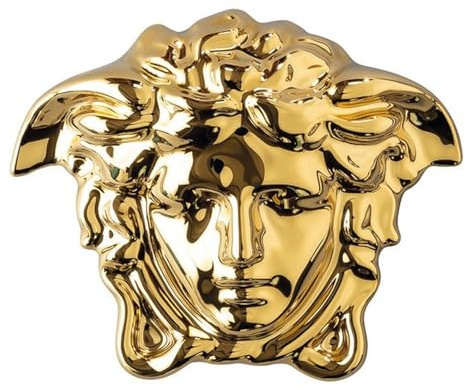 Versace Rosenthal - Medusa Gypsy - Dose - Schmuckdose, Schmuckaufbewahrung - Porzellan Gold - Maße (BxHxT): 10 x 7,5 x 8 cm