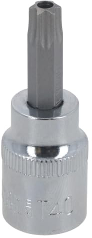T40 3/8 Drive Tamper Proof Torx Star Bit 48mm Tamper Torx Chrome Vanadium Steel