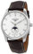 The Longines Master Collection Moonphase automatisches silbernes Zifferblatt mit Diamanten, braunes Alligatorarmband L2.909.4.77.3, Silber