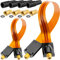 HB-DIGITAL 2X SAT Kabel Fensterdurchführung, Kontakte verGOLDet + 4X F-Stecker 8,2mm + 4X Gummitüllen antennenkabel satellitenkabel koax für Fenster & Türen Flach