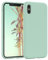 EAZY CASE custodia per cellulare in silicone premium compatibile con iPhone XS Max con protezione della fotocamera e rivestimento interno custodia protettiva bumper in Verde menta