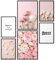 Papierschmiede® Mood Poster Set Flower Power, Bilder Wohnzimmer Deko Schlafzimmer, 2x DIN A4 und 4x DIN A5, Blumen Pfingstrosen Rosa - Wandposter ohne Rahmen