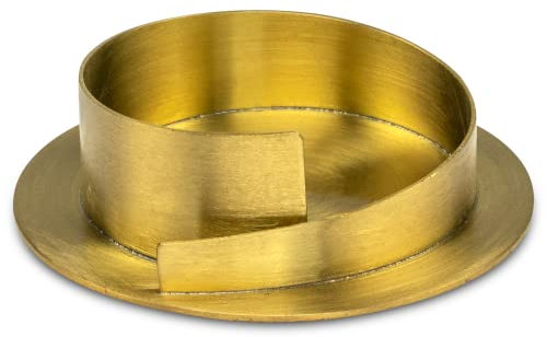 WikaKerzen Kerzenleuchter für Kerzen - Kerzenständer aus Gold & Silber gebürstetem Messing - Kerzenhalter für Hochzeits-, Kommunions- & Taufkerzen (Ø 7cm, Gold)