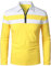 HOOD CREW Mens Casual Long Sleeve Polo Shirts Contrast Color Patchwork Cotton Tee Tops Yellow