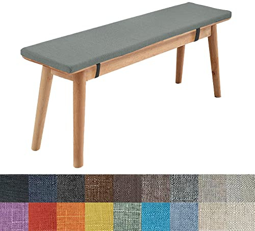 WTHYGB Bankauflage Bankkissen 110 X 35 X 5CM Waschbare Rutschfestes 5CM Dickes Gartenbank Sitzkissen mit Abnehmbarem Bezug, Stuhlkissen für Garten Terrasse Esszimmer Küche, 148 Größen (Dunkelgraugrün)