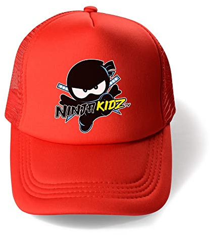 Forlcool Ninja Kidz Merch Girl Casual Hat Boy Fashion Summer Sunhat Kids Adjustable Baseball Cap (UK, Age, One Size, Red)