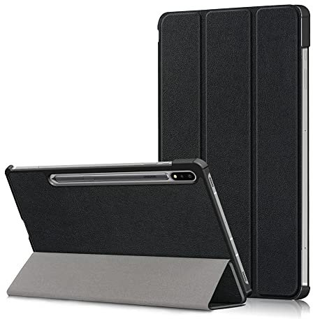 Kepuch Custer Cover per Samsung Galaxy Tab S8 5G 11 SM-X700 SM-X706,S7 SM-T870 SM-T875,PU-Pelle Case Custodia per Samsung Galaxy Tab S8 5G 11 SM-X700 SM-X706,S7 SM-T870 SM-T875 - Nero