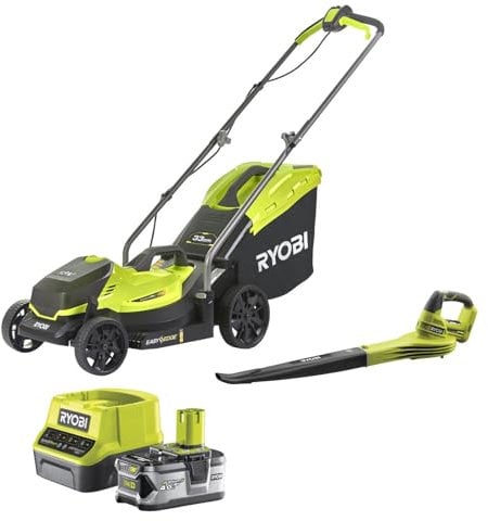 RYOBI R18LMLT1825L40 18V/40V 5-Position Rotary Lawn Mower, Blower & Battery Kit
