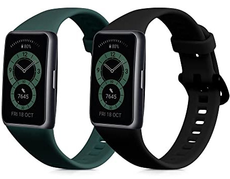 kwmobile Pulsera compatible con Huawei Band 6 correa - 2x Correas de silicona flexible - Tamaño ajustable
