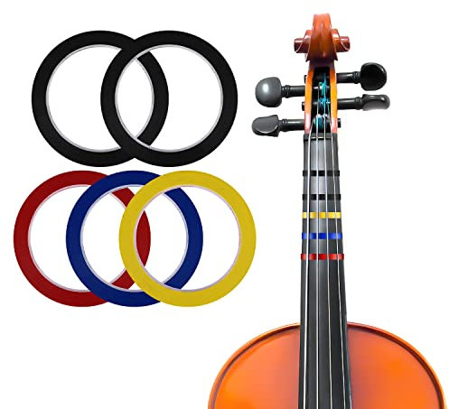 5 rotoli Tastiera a Nastro per Violino, 66 mm Nastro per Violoncello Art Tape Nastro Adesivo per Lavagna Violino Accessori per Principianti Tastiera Strumenti Orchestrali (4 Colori)