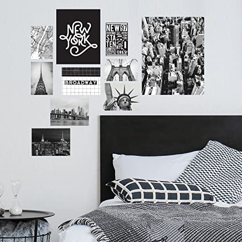 ROOMMATES RMK5337GM New York City Gallery Riesen Poster Wandaufkleber zum Abziehen und Aufkleben, Schwarz, Weiß, Grau