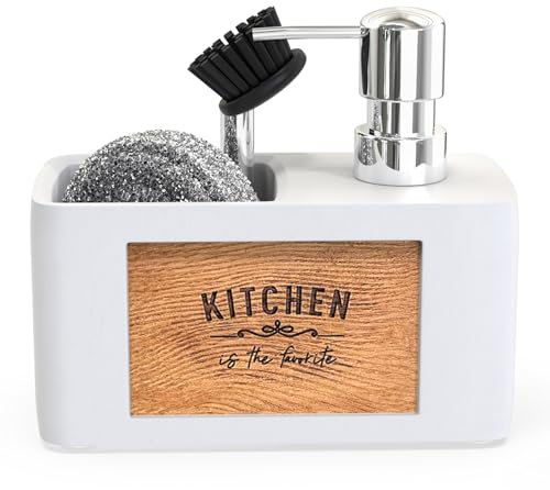 CHILL HOUSE Dispensador Jabon Cocina - Dosificador Jabon Cocina - Organizador Cocina - Dispensador de Jabon Cocina - Organizador Fregadero - Accesorios Cocina - Jabonera Cocina