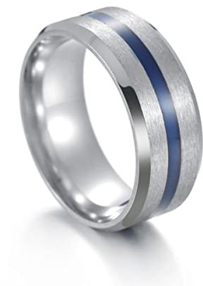YAHOYA 8mm Männer Ring Titan Stahl Ring für Mem Simple Style Rock Hiphop Mode Schmuck Paar Jubiläum Geschenk