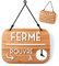 Panneau Ouvert Fermé Je reviens de suite avec Ventouse, vintage Retro - Horaire ouverture magasin modifiable avec Cadran à Aiguilles