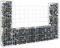 INLIFE Panier gabion en forme de U avec 2 colonnes en fer 140 x 20 x 100 cm, 11,25 kg, 151275