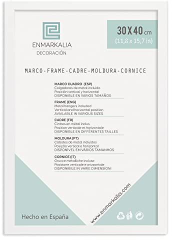 Enmarkalia marco 30x40 cm - color Blanco (moldura de 30x15 mm) X1 Ud.