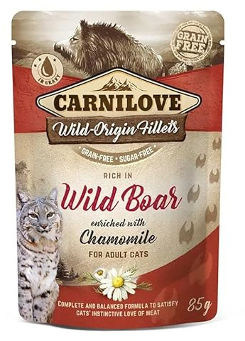 CARNILOVE CAT POUCH JABALI 24X85GR