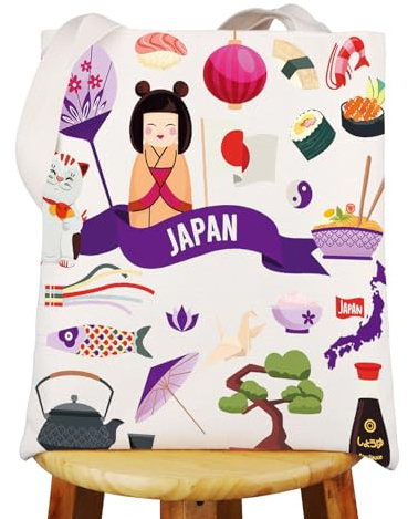 WZMPA Japan Reise Tote Einkaufstasche Japan Souvenir Geschenk Japanische Reise Kultur Wiederverwendbare Handtasche Für Japan Tour