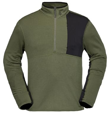 Volcom Herren Gridlock 1/4 Zip Mock Neck Snowboard Base Layer Fleece Sweatshirt Sweatshirt