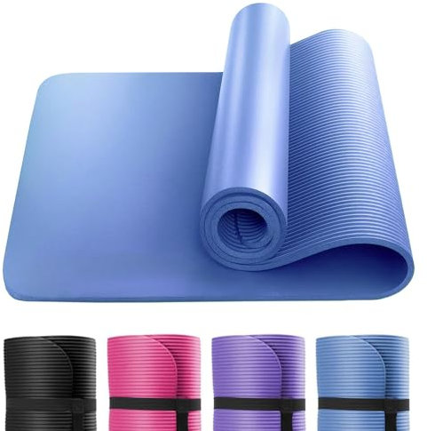 WOODSBRO Tapis de yoga en mousse extra épais avec surface antidérapante, confortable et facile à nettoyer, idéal pour pilates, étirements, thérapie, exercice, méditation, utile pour les enfants âgés