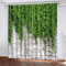 3D Pflanzen Auf Weißer Wand Muster Schallschutz Vorhang 2Er Set Ösen Für Schlafzimmer Kinderzimmer, Gardinen Wohnzimmer Modern, Thermo Vorhänge Blickdicht Fensterdekoration 166X150Cm (HxB)