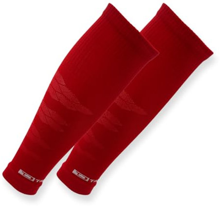 Tapedesign - TUBES PRO 1 Paar Fußball Stutzen (ohne Socken) Rot für Damen, Herren & Kinder - Fussball Sleeves für Schienbeinschoner - Fussball-Stutzen Knie lang - Fußball-Strümpfe (One-Size)
