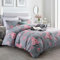 YORKSHIRE BEDDING Double Duvet Set Soft Printed Bedding Set Brushed Microfiber Duvet Cover with Pillowcases (Grey Bouquet 200x200 CM)
